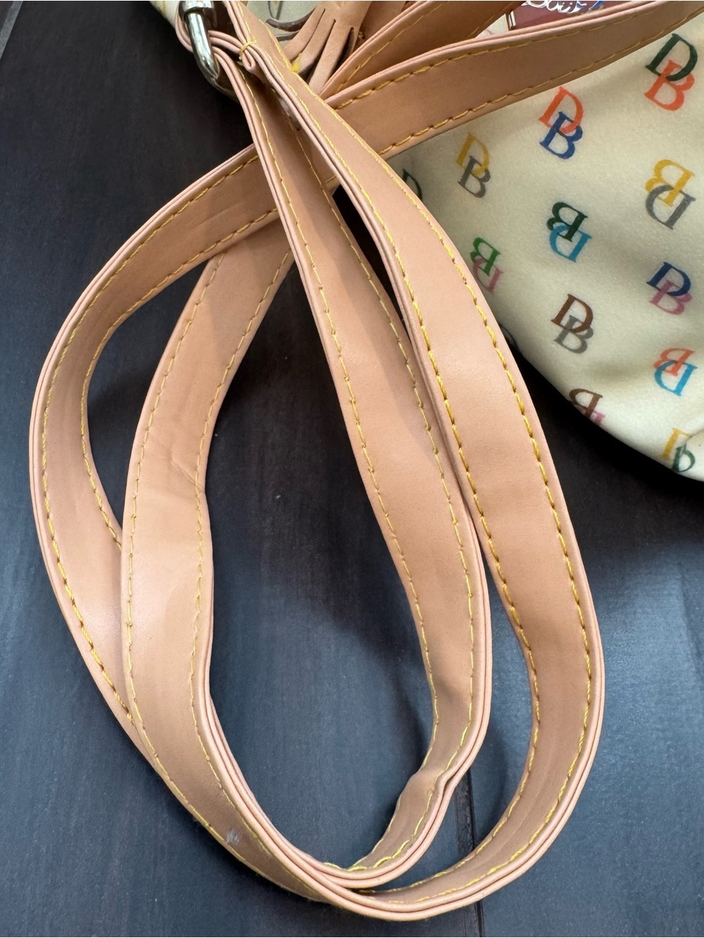 Dooney & Bourke Vintage Y2K Rainbow Satchel Tote Monogram It Girl - Picture 7 of 13